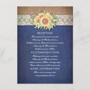 Carte d'invité de l'information de mariage de