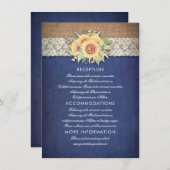 Carte d'invité du Mariage de la Sunflower Navy (Devant / Derrière)