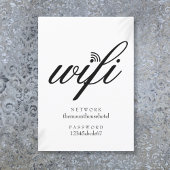 Carte d'invité Wifi Network and Password Sign