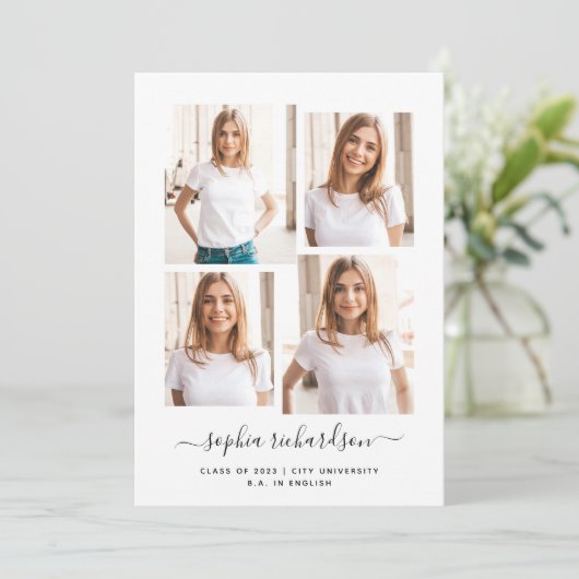 Carte Diplômé 2023 | Mise en page de collage multiphoto  (Debout devant)