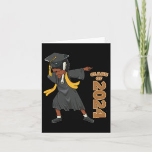 Carte Diplômé 2024 Africaine Black Girl Dabbing