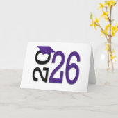 Carte Diplômé 2026 Violet et Noir (Fleur jaune)