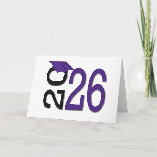 Carte Diplômé 2026 Violet et Noir (Devant)