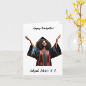 Carte Diplôme Africain-Américain Chic Personnalisé (Fleur jaune)