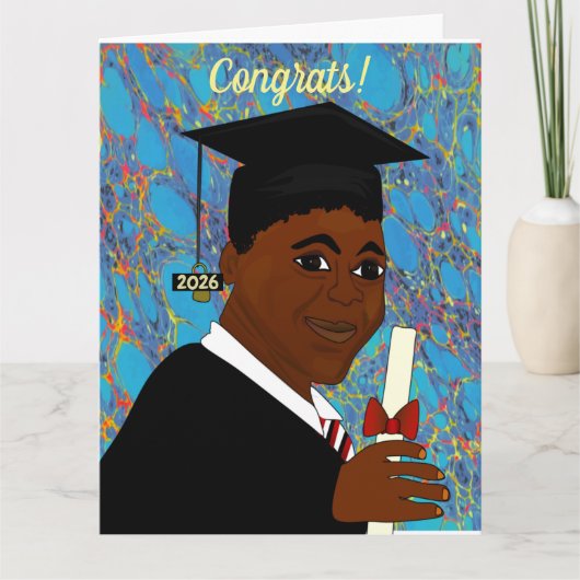 Carte Diplômé Afro-Américain 2026 (Devant)