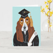 Carte Diplômé Basset Hound (Fleur jaune)