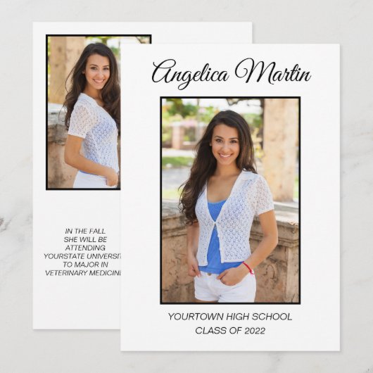 Carte Diplôme blanc 3 Classe photo 20XX (Devant / Derrière)