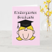 Carte Diplômé blond de jardin d'enfants de fille (Fleur jaune)