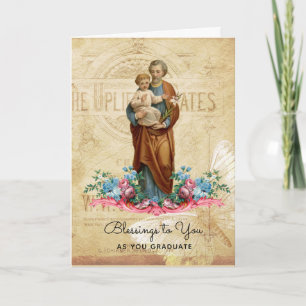 Carte Diplôme catholique Saint Joseph Jésus