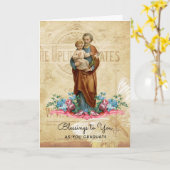 Carte Diplôme catholique Saint Joseph Jésus (Fleur jaune)