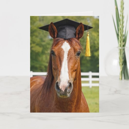 Carte Diplômé Cheval Alezan (Devant)