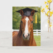 Carte Diplômé Cheval Alezan (Fleur jaune)