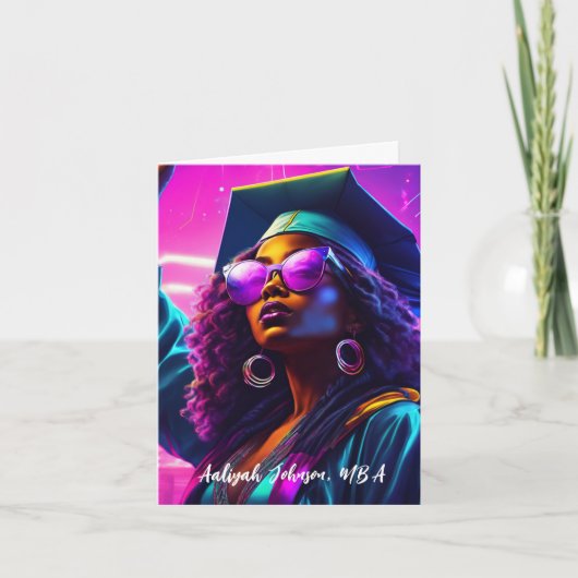 Carte Diplôme Chic Africain-Américain De Femme customisé (Devant)