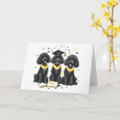 Carte Diplôme Chiens de caniche standard (Fleur jaune)