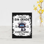 Carte Diplômé de 5e 2025 J'ai survécu à la 5e année  (Fleur jaune)