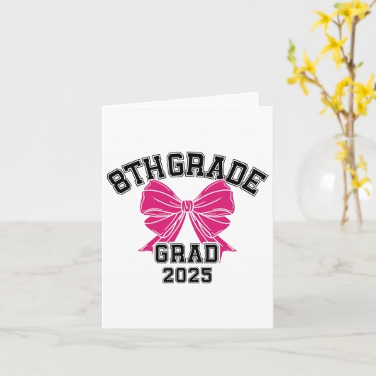 Carte Diplômé de 8e année 2025 Coquette Middle School (Fleur jaune)