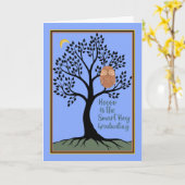 Carte Diplôme de 8e année avec hibou (Fleur jaune)