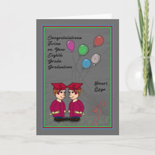 Carte Diplôme de 8e année pour Twin Boys Card