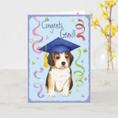 Carte Diplômé de beagle (Fleur jaune)