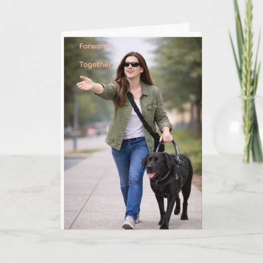Carte Diplôme de chien guide Black Lab Forward Together (Devant)