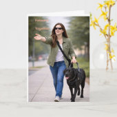 Carte Diplôme de chien guide Black Lab Forward Together (Fleur jaune)