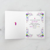 Carte Diplômé de congratulation, colors floral-vivid (Intérieur)