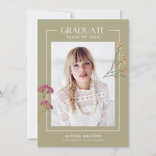 Carte Diplôme de Fleur sauvage de lycée (Devant)