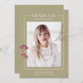 Carte Diplôme de Fleur sauvage de lycée (Devant / Derrière)