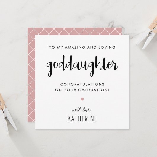 Carte Diplôme de Godgirl moderne et mignonne (Devant/Arrière en situation)