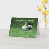 Carte Diplôme de golf avec Hobo casquette et gown Congra (Fleur jaune)