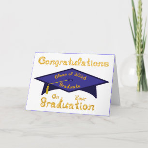 Carte Diplômé de la promotion 2026 Bleu marine Or