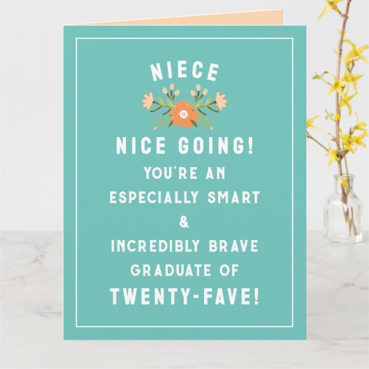 Carte Diplôme de nièce 2025 (Fleur jaune)