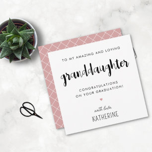 Carte Diplôme de petite-fille moderne et mignonne
