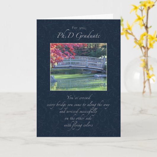 Carte Diplômé de Phd de félicitations (Fleur jaune)