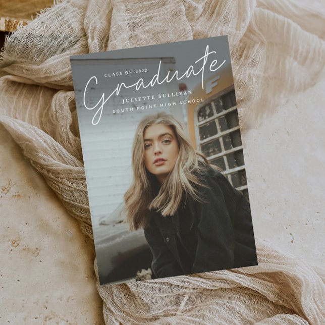 Carte Diplôme de Photo Simple Script Moderne (Créateur téléchargé)