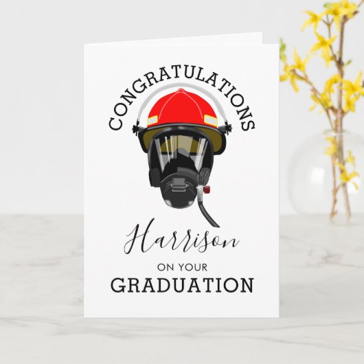 Carte Diplôme de pompier | Sortie (Fleur jaune)