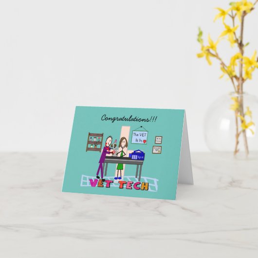 Carte Diplôme de technicien Vet (Fleur jaune)