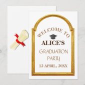 Carte Diplômé de terminale lycée typographie moderne (Devant / Derrière)