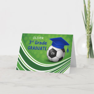 Carte Diplômé de troisième année de football Personnalis