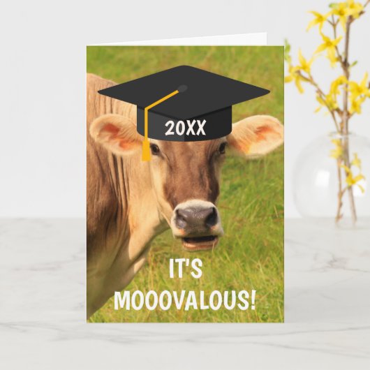 Carte Diplôme De Vache Amusante Et Silly (Fleur jaune)