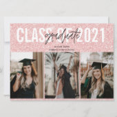 Carte Diplôme d'études secondaires Rose Trois Photo (Devant)