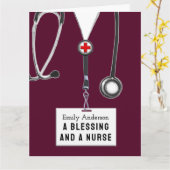 Carte Diplôme d'infirmière créative (Fleur jaune)