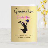 Carte Diplôme d'or des filles afro-américaines (Fleur jaune)