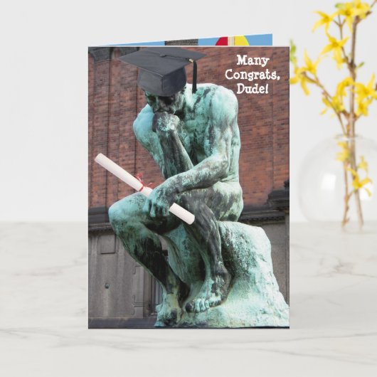 Carte Diplôme drôle de penseur (Fleur jaune)