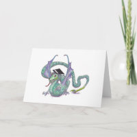 Diplômé du dragon de dessin animé portant un casqu