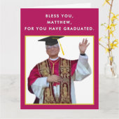Carte Diplôme d'une école catholique drôle (Fleur jaune)