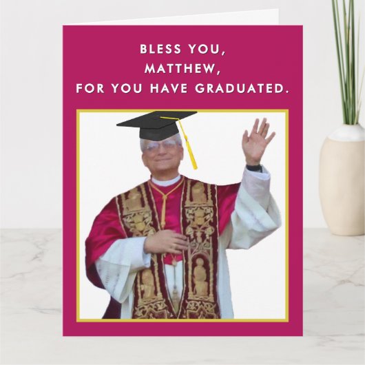 Carte Diplôme d'une école catholique drôle (Devant)