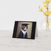Carte Diplômé en chat (Fleur jaune)