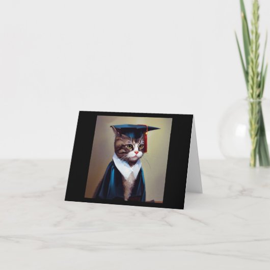 Carte Diplômé en chat (Devant)