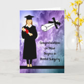 Carte Diplôme en chirurgie dentaire Félicitations fémini (Fleur jaune)